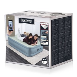 Queen-Size Aufblasbare Matratze 2,03m X 1,52m mit Eingebauter App-gesteuerter Pumpe Moderne Weiche Luftmatratze Bestway 69058 <span class=keywords><strong>Fortech</strong></span> - Product Image 6