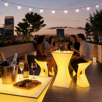 Table de bar LED en gros, 16 LED, table lumineuse à changement de couleur, étanche IP65, mobilier d'extérieur, table de cocktail LED pour événements et fêtes