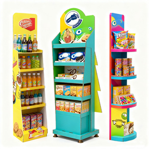 Siêu thị OEM hiển thị đứng Pop tầng giá sóng cửa hàng kệ cho thực phẩm Biscuit đồ ăn nhẹ bánh mì kẹo tông Rack hiển thị - Product Image 2