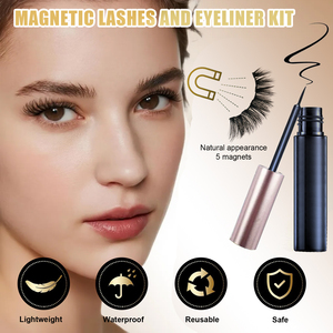 Kit de <span class=keywords><strong>cils</strong></span> <span class=keywords><strong>magnétiques</strong></span> de marque privée Eyeliner à bande complète avec Eyeliner magnétique pour faux <span class=keywords><strong>cils</strong></span> à l'aspect naturel - Product Image 4