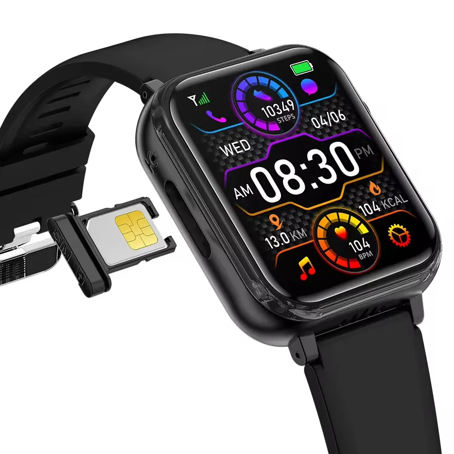 2024 New 4G HD Sim Card SOS Calling Heart Rate Fitness Track Ip67 Waterproof Smartwatch NFC G18 GPS Smart watch For Elderly