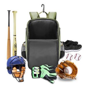 Free Sample Custom Youth Baseball <b>Backpack</b> Outdoor Training Daypack 420D <b>Green</b> Sport Duffle Bag And <b>Backpack</b> OEM Sports Bag - Product Image 3