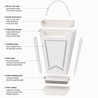 Boîte d'emballage pour bouquet de fleurs blanches avec poignée, boîte cadeau en papier mat pour fleuristes, événements de mariage