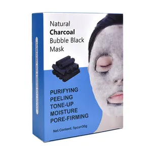 Prezzo di fabbrica all'ingrosso illuminante bambù carbone maschera viso aminoacido ossigeno bolla maschera