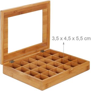 Wooden Tea <b>Box</b> <b>Large</b> Capacity With Dividers For Tea Bags Coffee Pods Storage Organizing <b>Gift</b> Packaging <b>Box</b> - Product Image 2