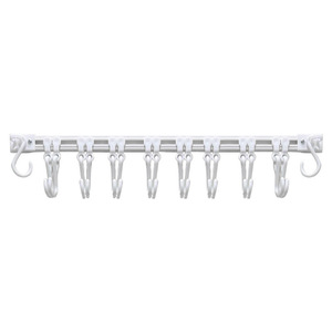 <b>Sliding</b> Track Hooks 30cm 40cm <b>Plastic</b> Cabinet Door Storage Rack With 10 S-Hooks No Drill Kitchen Hardware - Product Image 2