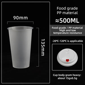 Logotipo personalizado de fábrica Impreso Esmerilado Transparente PP Vasos de plástico Desechables Leche Boba Espuma Té Tazas de plástico - Product Image 5