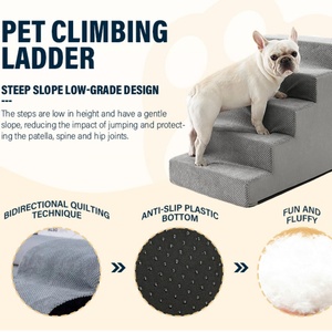 Escalier pour animaux de compagnie à 3 marches, échelle pour chat et chien, antidérapant, mousse amovible pour canapé, lit, voiture, intérieur, chiens de petite et moyenne taille - Product Image 5