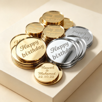 Étiquettes en acrylique miroir gravées au laser personnalisées, badges en acrylique miroir or et argent pour anniversaire, mariage, boîte cadeau, logo