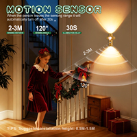 Décoration de Noël pour la maison, lampe murale rechargeable par USB, style nordique, détecteur de mouvement intérieur, sans fil, magnétique, lampe de chevet LED pour escalier