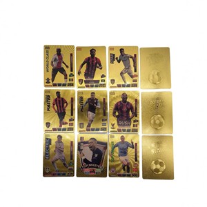 Tarjetas de Estrellas del Fútbol para la Liga de Campeones, Cristiano Ronaldo, 55 Tarjetas con Lámina Dorada, Juego de Mesa de Madera Personalizado para la Primera Infancia - Product Image 1