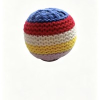 Kit Cadeau Transfrontalier : Ensemble de Jouets Sportifs Arc-en-ciel en Tissu Tricoté Peluche Fait Main, Sac de Plage et Ballon