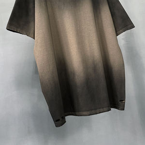 Precio al por mayor Vintage Ragged O-cuello diseñador personalizado hombres <span class=keywords><strong>camiseta</strong></span> de gran tamaño de moda <span class=keywords><strong>camiseta</strong></span> para hombres de alta calidad - Product Image 3