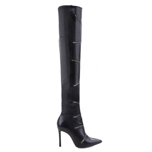 Fashion Zipper Design Winter Boots Outdoor Warm Plush Daily <b>Shoes</b> Over the Knee Boots Black High Heel Women Pumps Big Size 46 - Product Image 4