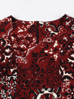 Robe élégante imprimée à fleurs avec ceinture à col lavable pour les fêtes et les vacances de loisirs