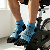 Chaussettes de cyclisme en coton personnalisées à cinq doigts, respirantes, à séchage rapide, avec soutien de la voûte plantaire, anti-ampoules, pour la course et le vélo, vente en gros