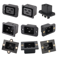 Prise mâle LANZMFG en gros, prise IEC 320 C19, AC 250V 16A/20A, méthode de montage à clipser et à visser, prise d'alimentation AC