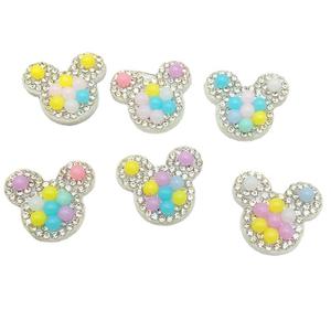 100 pièces personnalisé mignon tête de souris forme brillant scintillant Flatback perles pour enfants Festival <span class=keywords><strong>coiffure</strong></span> ornements décor - Product Image 4