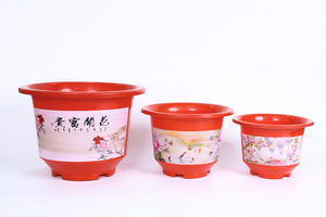 Pot de fleurs décoratif en plastique imprimé pour jardin, pot de plantation durable pour plantes d'intérieur et d'extérieur, petite taille pour la maison et le jardin - Product Image 3