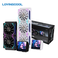 Refroidisseur de processeur liquide ARGB LOVINGCOOL 360 mm, radiateur de refroidissement par eau pour PC avec écran LCD vidéo pour AM4 AM5 Intel LGA1700/1200