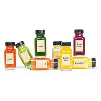 Bouteilles en verre carrées vides de 60 ml (2 oz) de qualité alimentaire avec bouchons noirs, réutilisables, pour shots de gingembre ou jus