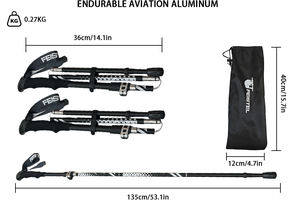 <span class=keywords><strong>Bastones</strong></span> de <span class=keywords><strong>Trekking</strong></span> Ligeros de Aluminio que Ofrecen un Soporte Fuerte para Senderismo, Campamento y Caminatas Diarias - Product Image 6