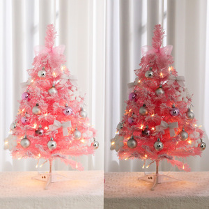 60cm pequeño escritorio Rosa estrella decorativa PVC árbol de Navidad para niña decoraciones para fiesta de Navidad - Product Image 2