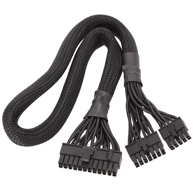 For Corsair Black Copper 10+14-Pin to 24-Pin Modular Cable for AX1500i AX1200i Power Supply