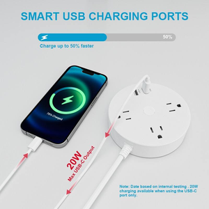 Multiprise <span class=keywords><strong>murale</strong></span> avec 3 prises CA Courant nominal 10A Rallonge de <span class=keywords><strong>prise</strong></span> US Type de <span class=keywords><strong>prise</strong></span> USA - Product Image 2