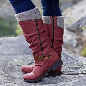Bottines en cuir de veau pour femmes, taille plus, automne et hiver, style européen et américain - Product Image 6