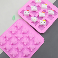 Kit d'embouts en silicone 3D écologiques motif chat mignon pour la décoration de gâteaux, outils DIY pour cupcakes, bonbons, pâte polymère, chocolat