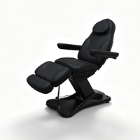 Fauteuil de soin électrique moderne noir pour salon de beauté, spa, tatouage, table de massage réglable, lit pour soins du visage et des cils, chaise d'esthéticienne