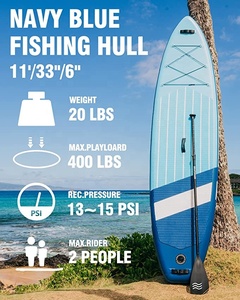 Planche à pagaie <span class=keywords><strong>gonflable</strong></span>, 11 'x 33 ''x 6'' avec kit d'accessoires SUP, sac à dos, aileron central américain, pompe à double <span class=keywords><strong>action</strong></span> - Product Image 2