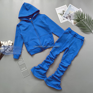 Conjunto Deportivo Casual de Invierno para Niños y Niñas, Dos Piezas, con Cierre, Sudadera con Capucha, Chaqueta, Pantalones, Leggings - Product Image 5