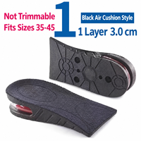 Semelles rehausseuses de hauteur 2 paires 3-9 cm, coussinets de talon amovibles à coussin d'air absorbant les chocs pour hommes et femmes