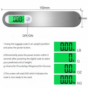 Balance électronique portable numérique LCD, balance suspendue 110 lb/50 kg, balance de bagages, valise, sac de voyage, outil de pesage - Product Image 6