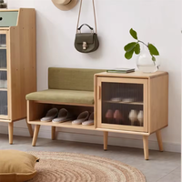 Meubles de style moderne, siège souple, plusieurs compartiments, place d'entrée, rangement de chaussures en bambou, armoire à chaussures pour le salon