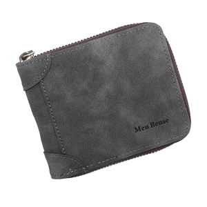 Portefeuille pour homme Bense, vente en gros, logo personnalisé, court, portable, de haute qualité, en cuir PU, fermeture à rabat, porte-cartes avec doublure en polyester - Product Image 6