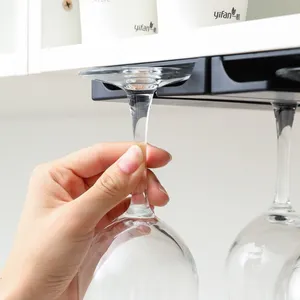 Estar seguro debajo del Gabinete Soporte para copas de vino Estante Almacenamiento para vasos Colgante para Bar Cocina