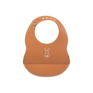 Nattou Lätzchen mit Auffangschale Silikon terracota - Product Image 1