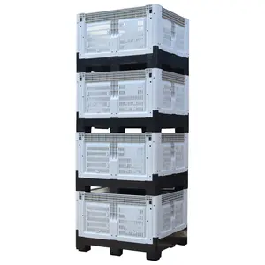 Heavy Duty Collapsible Plastic Pallet Box For Fruit And Vegetable Storage