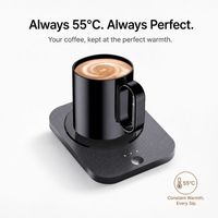 Mug à café avec base à induction, chauffe-tasse intelligent 2 en 1, chargeur de téléphone portable, logo personnalisé et
