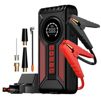 Démarreur portable pour moto/voiture 12V 1000A, chargeur de téléphone multifonctionnel, pompe de gonflage, machine de secours tout-en-un, écran LED