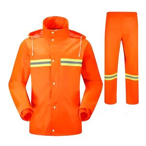 Haute qualité Hi Viz combinaison de pluie imperméable Polyester imperméable pour adultes <span class=keywords><strong>Poncho</strong></span> travail randonnée combinaison de pluie veste - Product Image 2