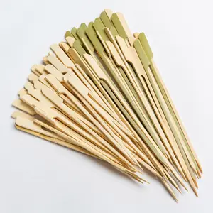 Spiedino per barbecue in legno naturale usa e getta bastoncini di bambù rotondi da 12 pollici per il campeggio del barbecue