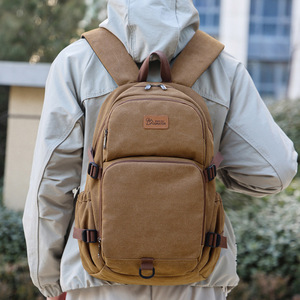 Student <b>Backpack</b> Khaki 14 In Computer Interlayer Unisex For Junior High High <b>School</b> College Students Leisure Travel - Product Image 1
