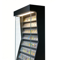 Vitrine d'exposition pour cartes sportives, best-seller, en verre LED et cadre en aluminium, pour magasin de tabac