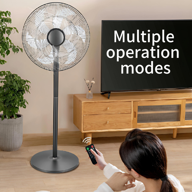13-17.9 Inch Electric Vertical Fan with Wireless Remote Control Oscillating Adjustable Height & Timer Household Brushless Motor