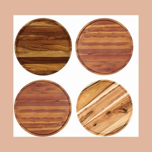 <b>Wooden</b> Round Tray With Two Tiers <b>Varnish</b> Walnut Kitchen Storage Desktop Organizer - Product Image 3