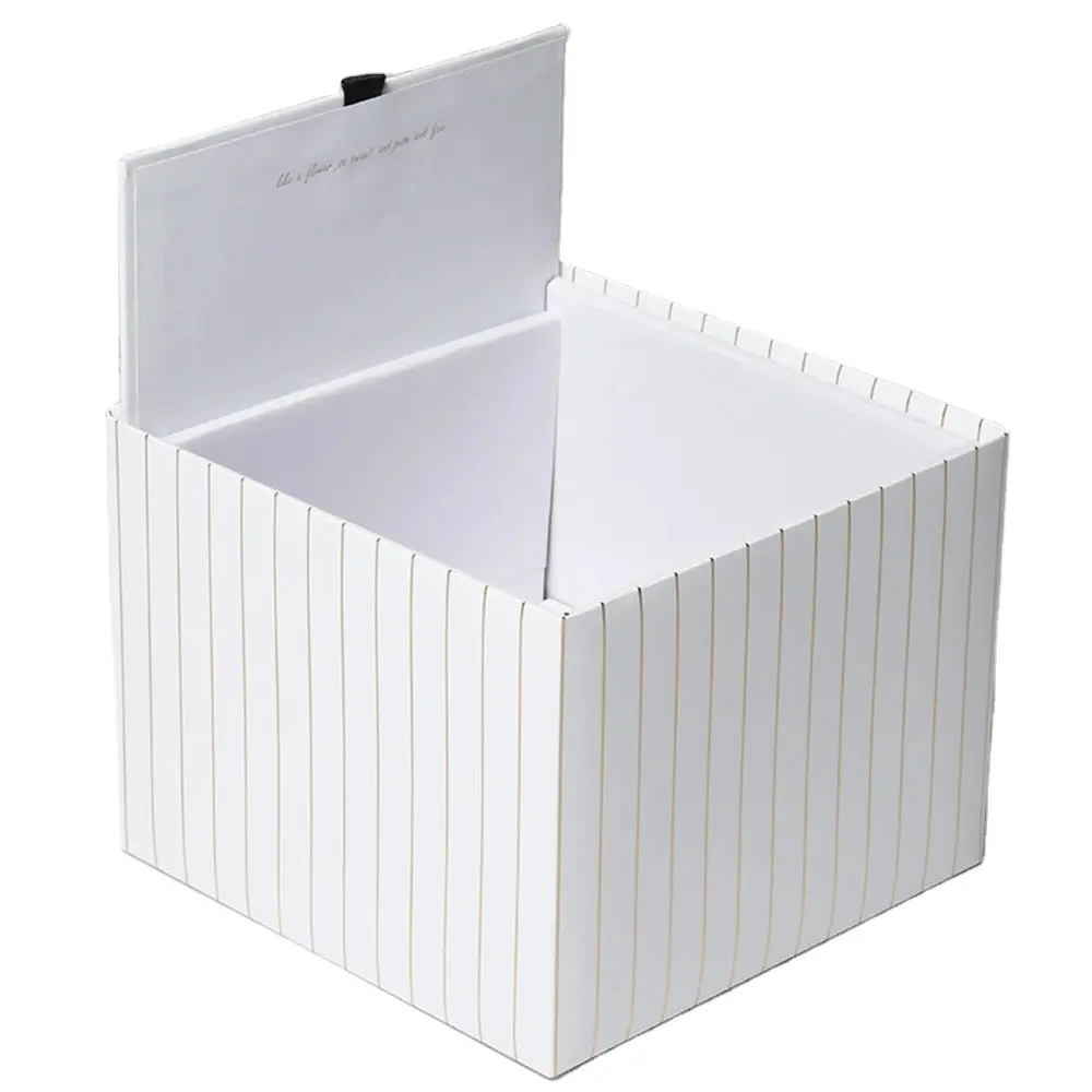 휴대용 밧줄 투명 창 꽃 상자 접는 흰색 판지 선물 포장 상자